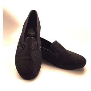 VANS Black Sparkle Glitter Slip One Dri Lex